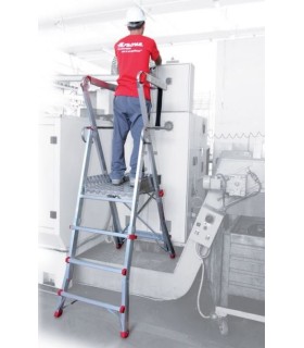 ESCALERA PLS-5 5 PELDAÑOS, PLATAFORMA REGULABLE EN ALTURA