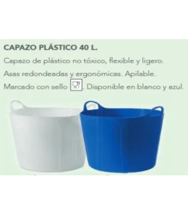 CAPAZO PLASTICO CULO PLANO 440x330 40LIT. BLANCO ALIMENTARIO