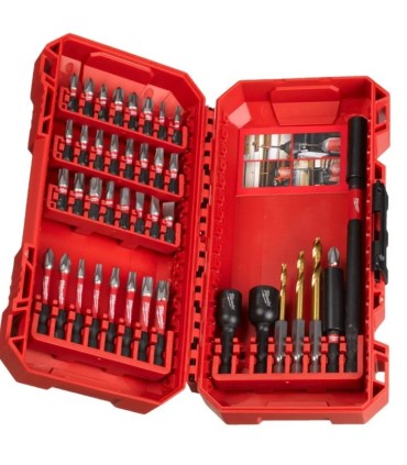 JUEGO 40 PUNTAS+BROCAS IMPACTO 1/4" MILWAKEE
