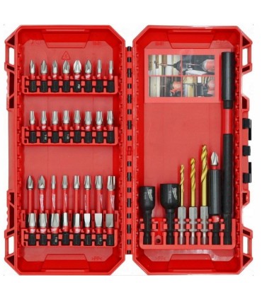 JUEGO 40 PUNTAS+BROCAS IMPACTO 1/4" MILWAKEE
