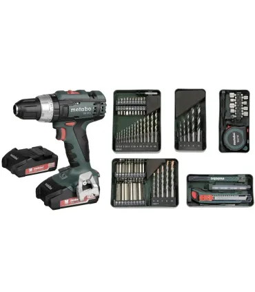 KIT TALADRO BAT. PERC. 18V METABO 2 BAT 2,0AH SB18L+ 79 ACCESORIOS