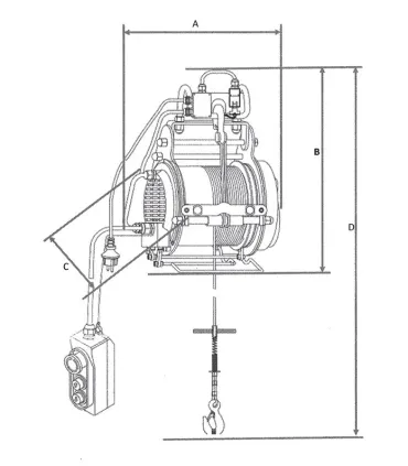 POLIPASTO CABLE ELECTRICO 250/500KG 38/19METROS
