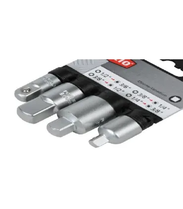 KIT 4 ADAPTADORES VASOS 1/4-3/8-1/2" REDUCTORES Y AMPLIADORES