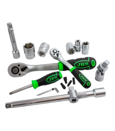 MALETA ECO-JBM LLAVES VASOS 108 PCS 1/2"+ 1/4"