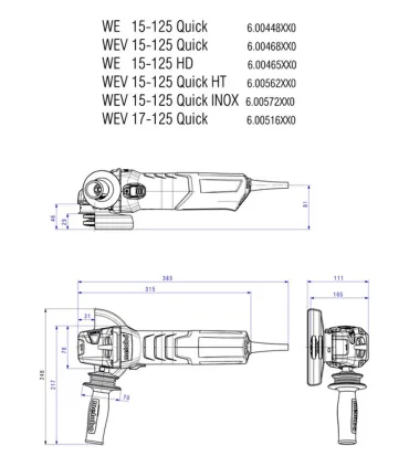 RADIAL METABO WE15-125-QUICK 1500W Ø125MM