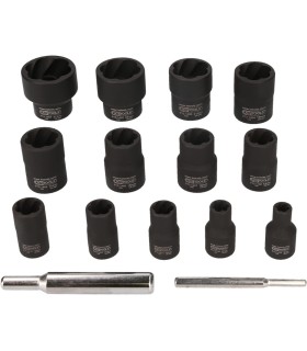 J. 16pcs VASO 1/2-3/8" EXTRACTORES TORNILLOS Y TUERCAS 8 a  27mm