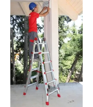 ESCALERA TELESCOPICA TIJERA 8x8 2,12m PLEGADA 1,30m ESTIR.4,2m