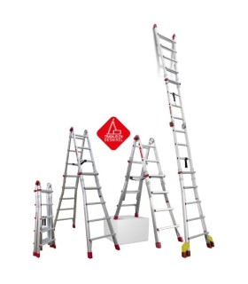 ESCALERA TELESCOPICA TIJERA 8x8 2,12m PLEGADA 1,30m ESTIR.4,2m