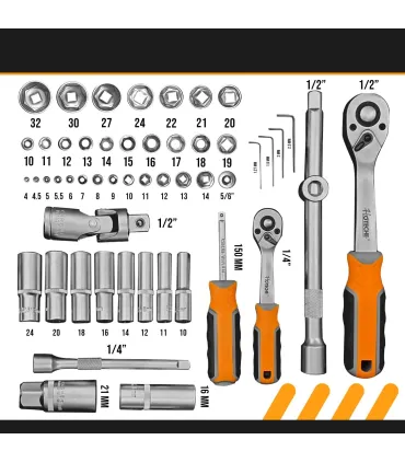 MALETA 94 pcs VASOS METAL WORKS 1/2"+ 1/4"