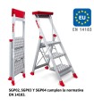 ESCALERA ALTA SEGURIDAD ALUMINIO 4 PELDAÑOS FARAONE SGP 04