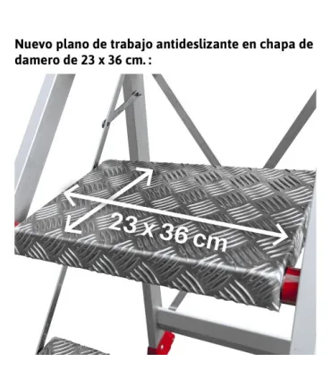 ESCALERA ALTA SEGURIDAD ALUMINIO 4 PELDAÑOS FARAONE SGP 04