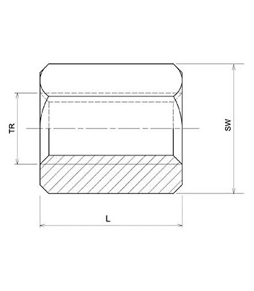 TUERCA BRONCE HEXAGONAL.LISA TR 16x4 DCHA 24MM X35MM