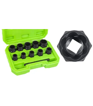 JUEGO 10 EXTRACTORES 3/8" TORNILLOS/TUERCAS DE 10 A 19MM