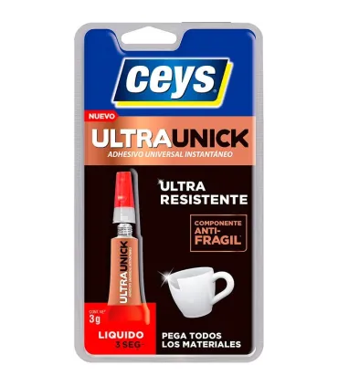 BLISTER ADHESIVO UNIVERSAL INSTANTANEO ULTRAUNIQ LIQUIDO CEYS 3GR