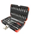 JUEGO VASOS COMPLETO 1/4" 46pcs RATIO
