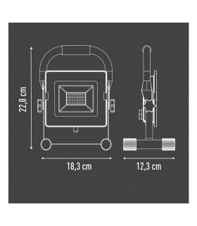 FOCO PROYECTOR LED 20W 1880 LUMENS IP65 CON SOPORTE SUELO