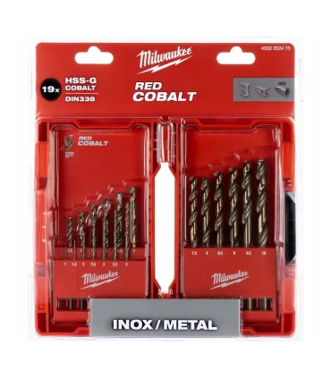 ESTUCHE MILWAUKEE 19 BROCAS RED COBALTO Ø 1-10mm
