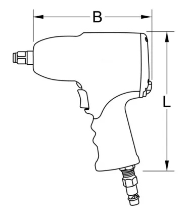 LLAVE PISTOLA IMPACTO NEUM. B-TOOLS 1/2" 90Kg/m, Max 145Kg/m