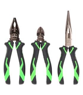 SET 3 ALICATES UNIVERSAL+CORTE+MECANICO RECTO KS TOOLS.