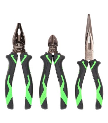 SET 3 ALICATES UNIVERSAL+CORTE+MECANICO RECTO KS TOOLS.