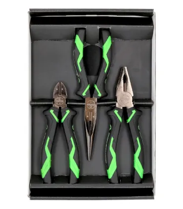 SET 3 ALICATES UNIVERSAL+CORTE+MECANICO RECTO KS TOOLS.