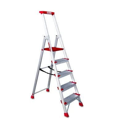 ESCALERA FARAONE ALUM.TIJERA 5 Peld.+ Bandeja