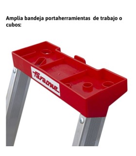 ESCALERA FARAONE ALUM.TIJERA 5 Peld.+ Bandeja