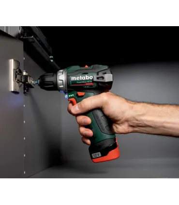 TALADRO ATORNILLADOR METABO 2 BAT.12V-2Ah POWERMAX BASIC