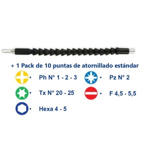 PORTAPUNTAS 1/4" FLEXIBLE 180º L 300mm