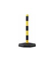 BASE + COLUMNA SOPORTE CADENA PLASTICO AMARILLO + NEGRO