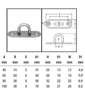 ANILLA C/PLACA FIJACION INOX A2 304 5mm