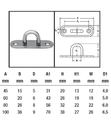 ANILLA C/PLACA FIJACION INOX A2 304 5mm