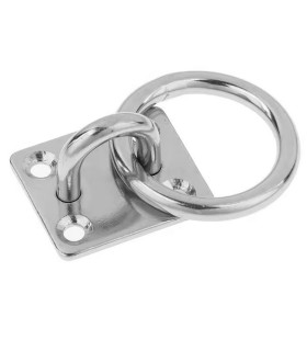 ANILLA C/PLACA FIJACION INOX 316  8mm 4 Taladros