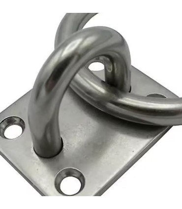 ANILLA C/PLACA FIJACION INOX 316  8mm 4 Taladros