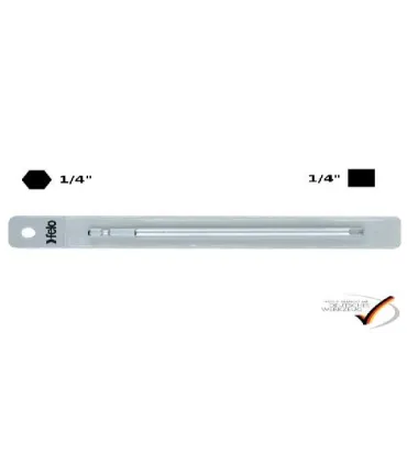 ADAPTADOR HEX MACHO 1/4 EXTRALARGO, CUADRADILLO VASO 1/4" C/BOLA