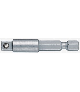 ADAPTADOR HEX MACHO 1/4 EXTRALARGO, CUADRADILLO VASO 1/4" C/BOLA