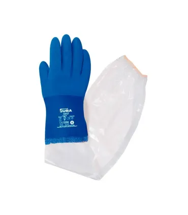 GUANTES CON MANGUITO TERMOSELLADO PVC JUBA