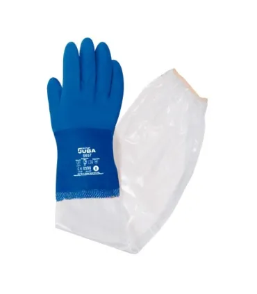 GUANTES CON MANGUITO TERMOSELLADO PVC JUBA