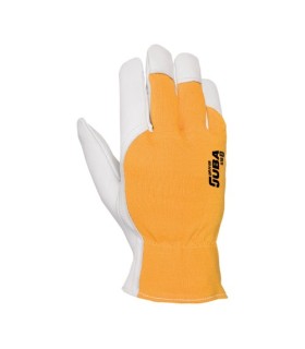 GUANTES JUBA DE PIEL FLOR DE CABRA CON DORSO DE ALGODÓN