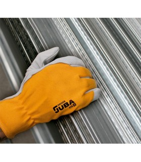 GUANTES JUBA DE PIEL FLOR DE CABRA CON DORSO DE ALGODÓN