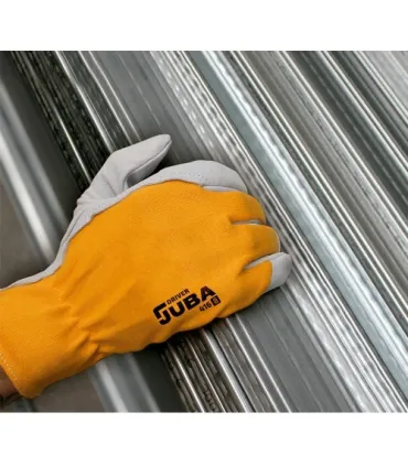 GUANTES JUBA DE PIEL FLOR DE CABRA CON DORSO DE ALGODÓN