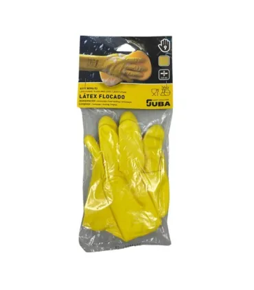GUANTES DE LÁTEX JUBA NATURAL FLOCADO LIGERO