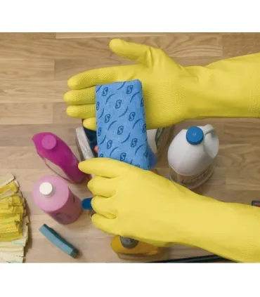 GUANTES DE LÁTEX JUBA NATURAL FLOCADO LIGERO