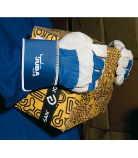 GUANTE JUBA DE PIEL FLOR VACUNO Y LONA