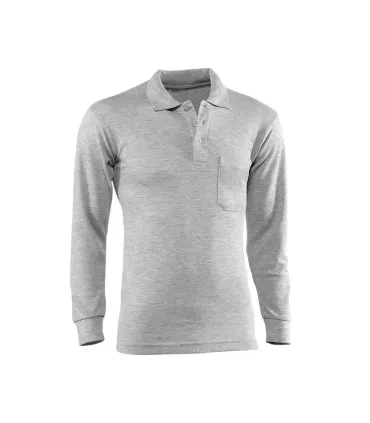 POLO PIQUÉ MANGA LARGA JUBA GRIS