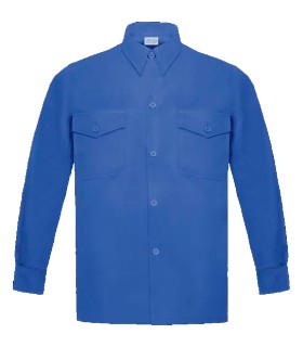 CAMISA AZUL MANGA LARGA DE ALGODÓN VESIN