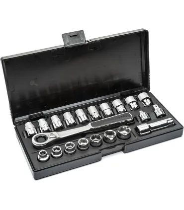 ESTUCHE LLAVES CARRACA HUECAS 1/4 Y 3/8 GEAR HASTA 19mm