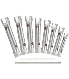 JUEGO 8 LLAVES TUBO CR-V CHAPA HUECAS 6x7 A 20x22