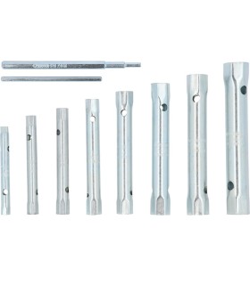 JUEGO 8 LLAVES TUBO CR-V CHAPA HUECAS 6x7 A 20x22