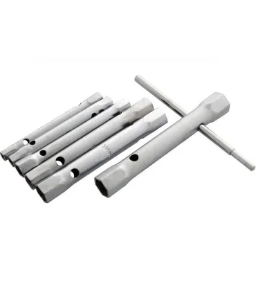 JUEGO 8 LLAVES TUBO CR-V CHAPA HUECAS 6x7 A 20x22